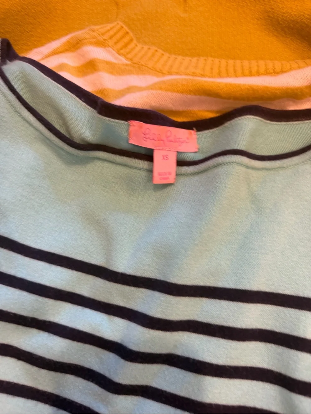 Lily Pulitzer Striped Mint and Navy Lightweight Sweater